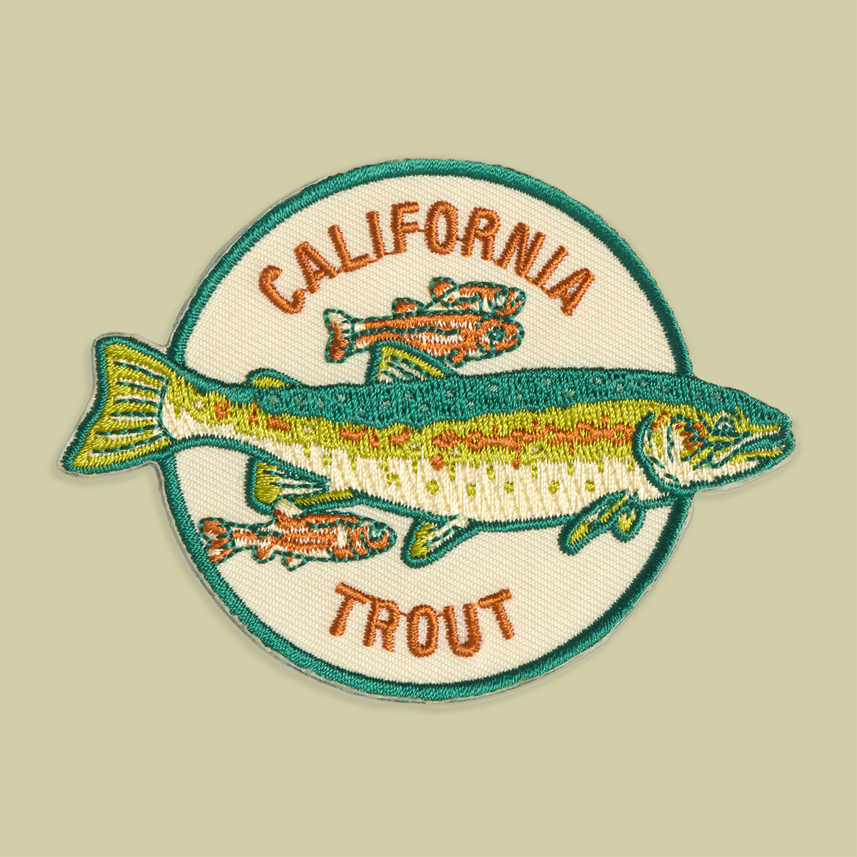 Mustard Beetle Iron on Patch: Steelhead & Arroyo Chub for CalTrout