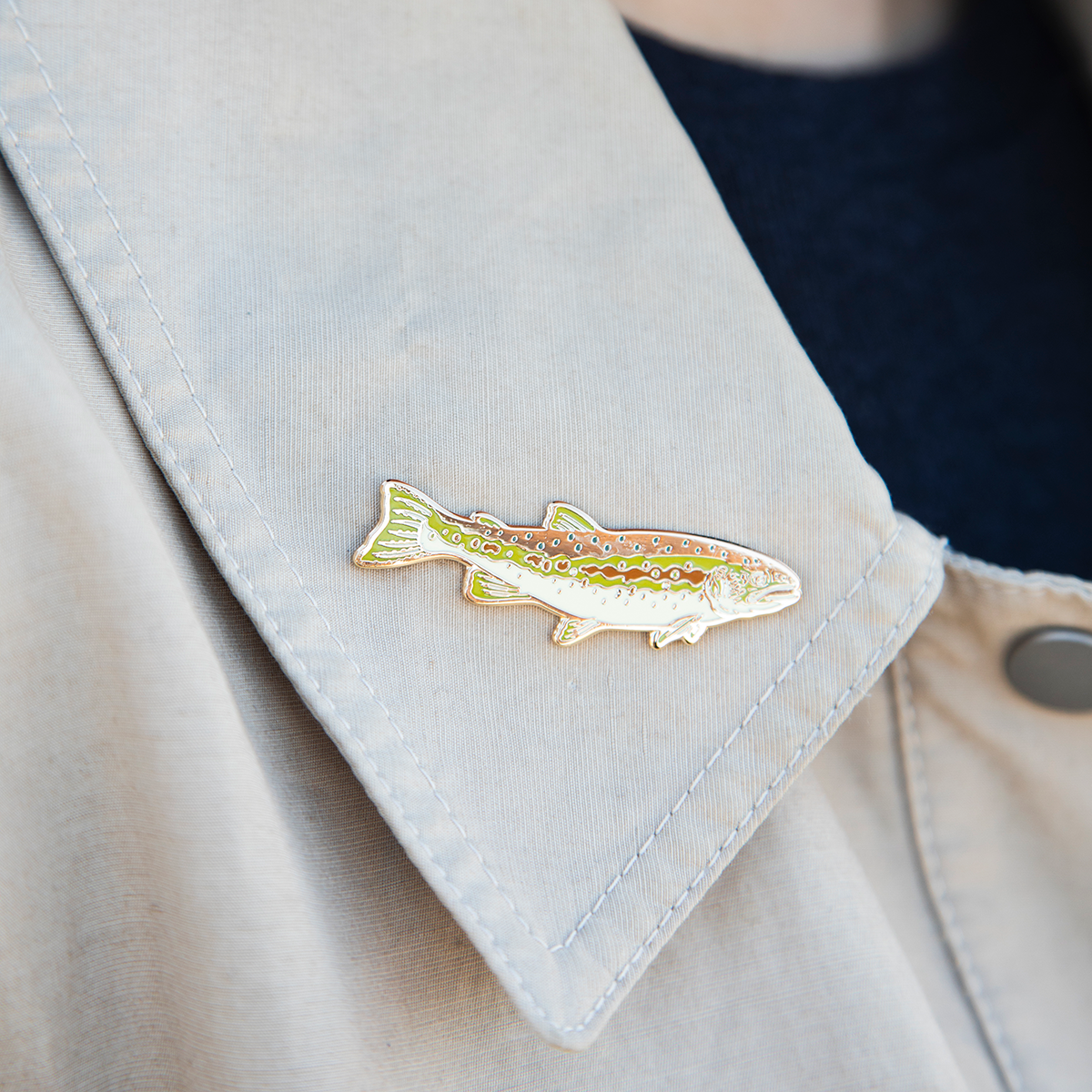 Mustard Beetle Enamel Pin: Steelhead Trout for CalTrout