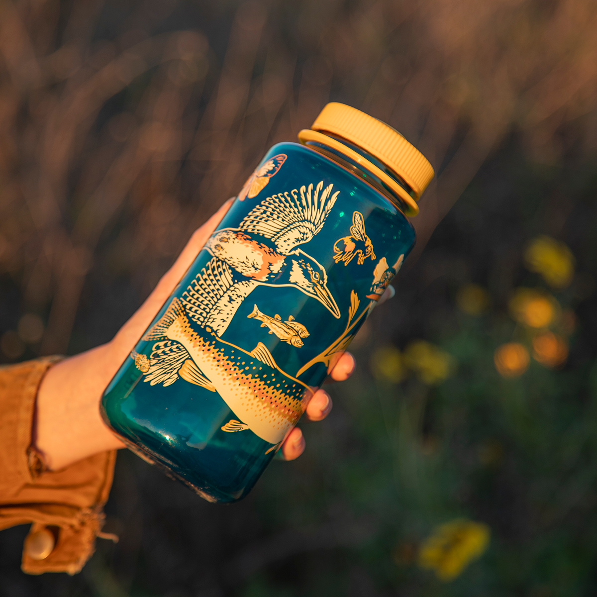 Mustard Beetle 32oz Nalgene: Malibu Creek for CalTrout