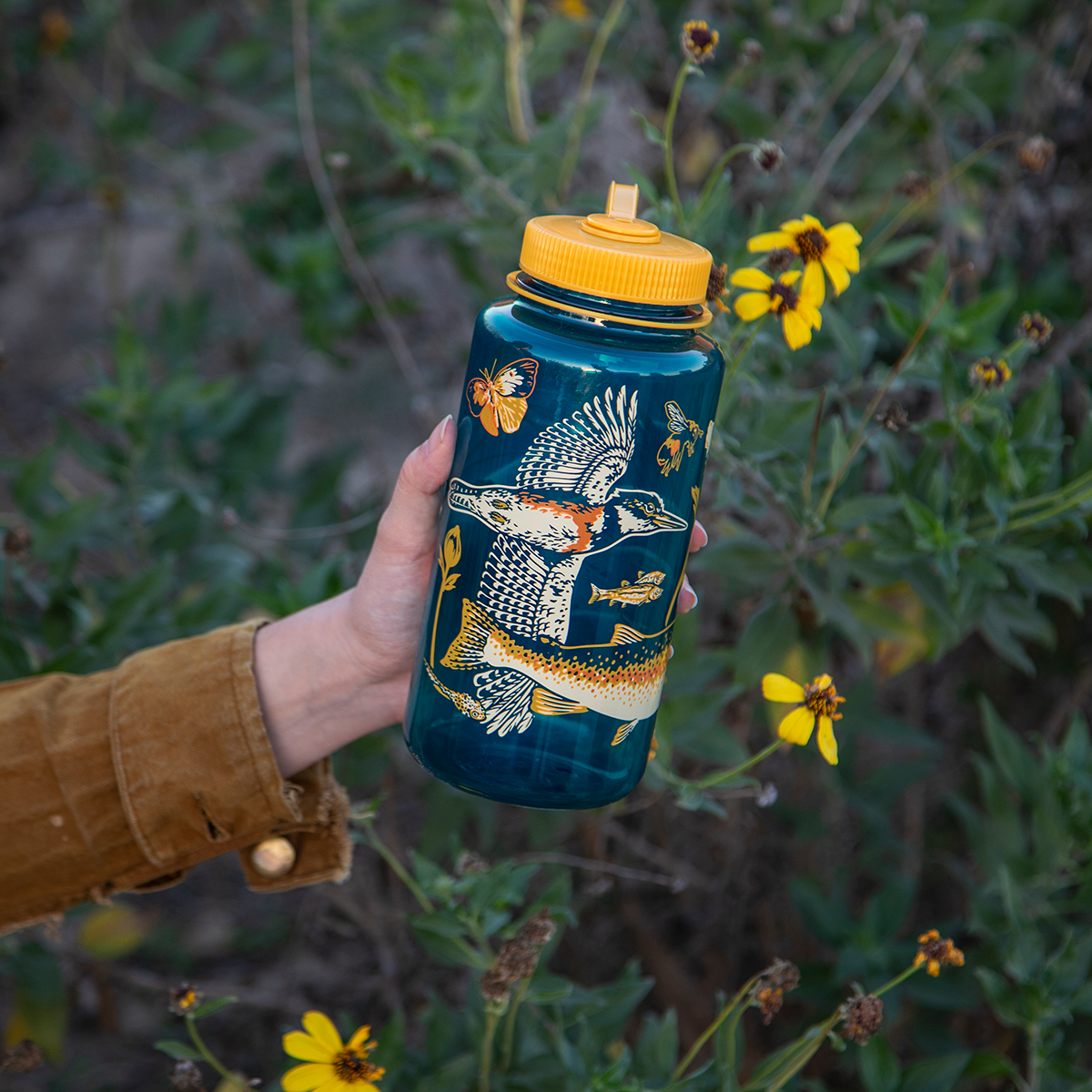 Mustard Beetle 32oz Nalgene: Malibu Creek for CalTrout