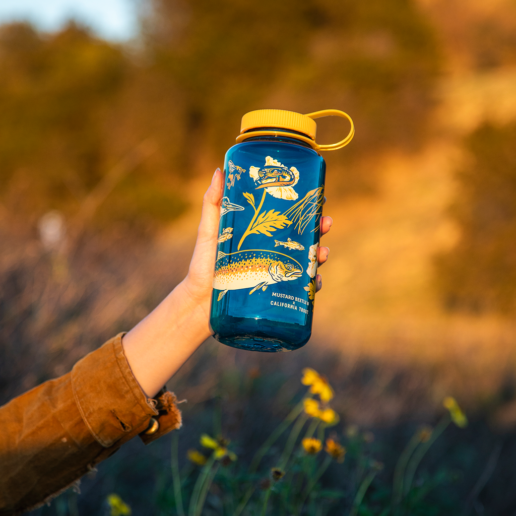 Mustard Beetle 32oz Nalgene: Malibu Creek for CalTrout